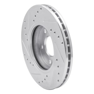 Chevrolet Malibu Brake Rotor (1) - Front Right - R1 Concepts - Drilled & Slotted - Silver - `04-`08